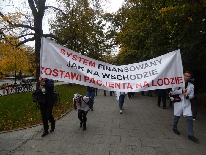 Protest lekarzy rezydentów w Warszawie