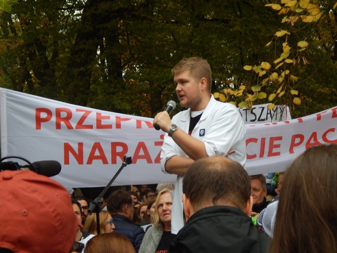 Protest lekarzy rezydentów w Warszawie