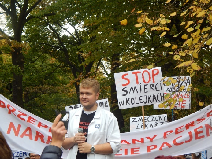 Protest lekarzy rezydentów w Warszawie