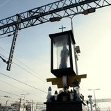 Poświęcenie figury św. Katarzyny na dworcu w Gliwicach