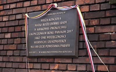 Poświęcenie wieży kościoła w Prokocimiu