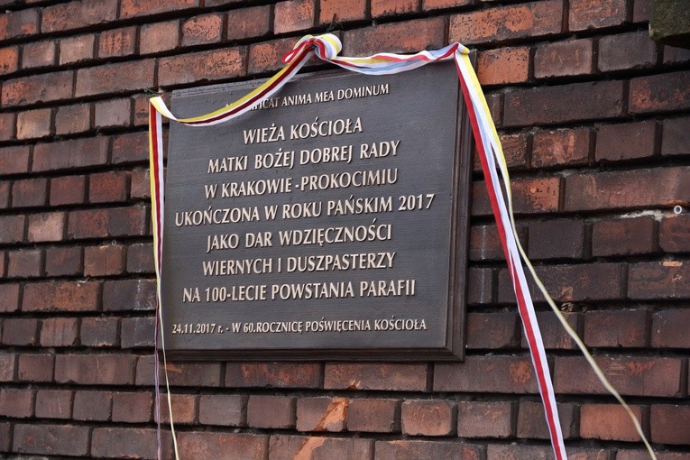 Poświęcenie wieży kościoła w Prokocimiu
