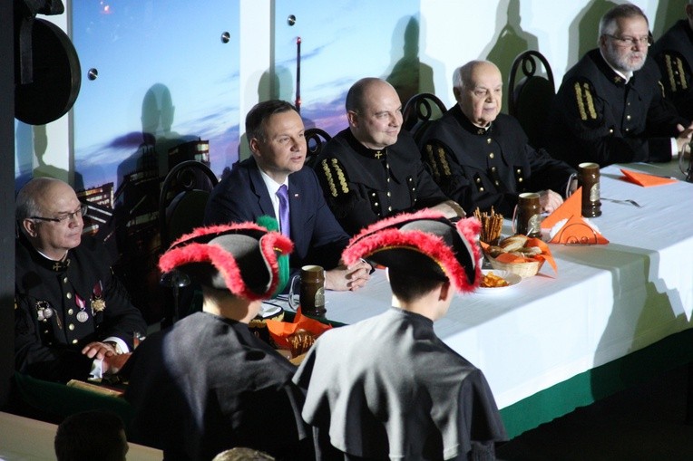 Spotkanie prezydenta Dudy z górnikami