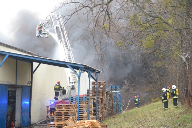 Pożar hurtowni chemicznej w Radomiu