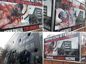 Antyaborcyjna wystawa zdemolowana w Warszawie