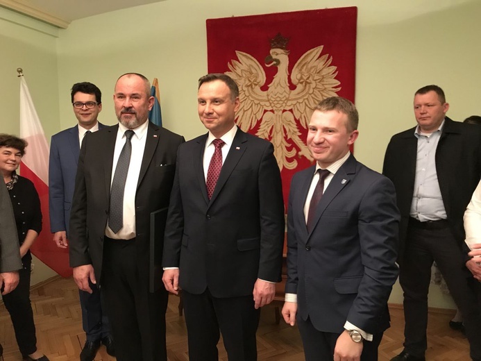 Prezydent Andrzej Duda w skoczowskim Ratuszu