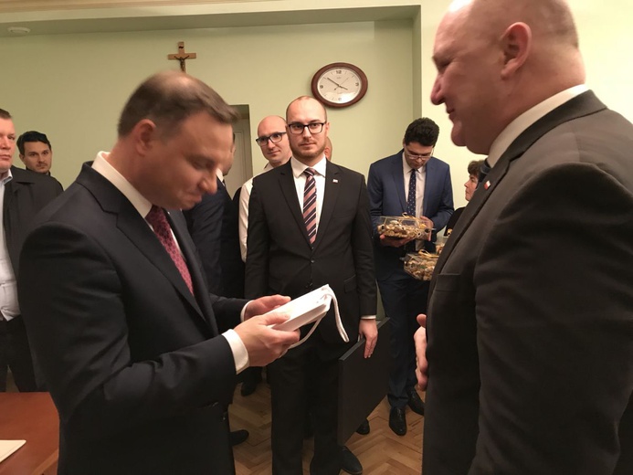 Prezydent Andrzej Duda w skoczowskim Ratuszu