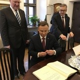 Prezydent Andrzej Duda w skoczowskim Ratuszu