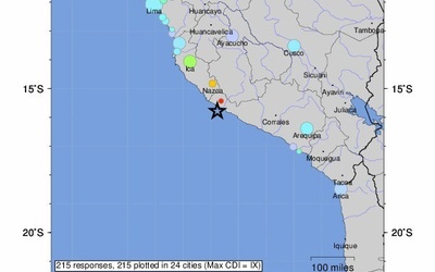 Silne trzęsienie ziemi u wybrzeża Peru