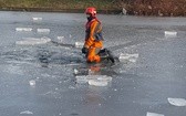 Pokaz ratownictwa na lodzie w Parku Śląskim 
