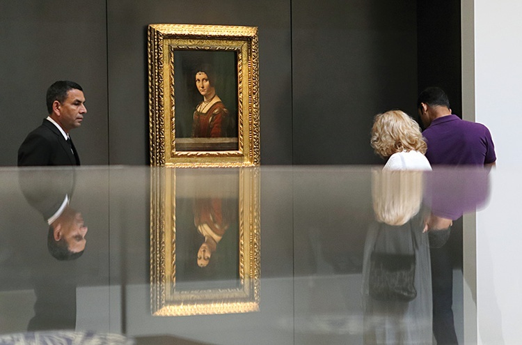 „La Belle Ferronière” – wypożyczony z francuskiego Luwru obraz Leonarda da Vinci.