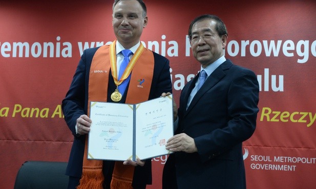Prezydent Duda odebrał tytuł Honorowego Obywatela Seulu