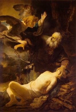 Rembrandt Harmenszoon van Rijn "Ofiara Abrahama", olej na płótnie, 1635 r., Ermitaż, Sankt Petersburg
