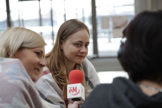 Studio plenerowe Radia eM w Gliwicach i eMkowa pieluszka dla maluszka