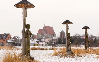 Widok na miasto od strony wiślickiej kalwarii polskich świętych  i błogosławionych.