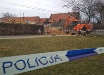 Ruiny po zburzeniu budynku w Dzierżoniowie.