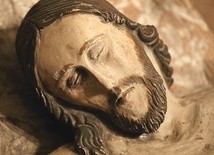 Twarz Chrystusa, detal żagańskiej figury.