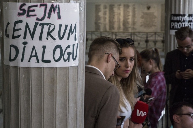 Protest rodziców dzieci niepełnosprawnych