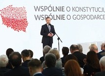 Prezydent Andrzej Duda podczas konferencji „Wspólnie o konstytucji, wspólnie o gospodarce” 11.04.2018 r.