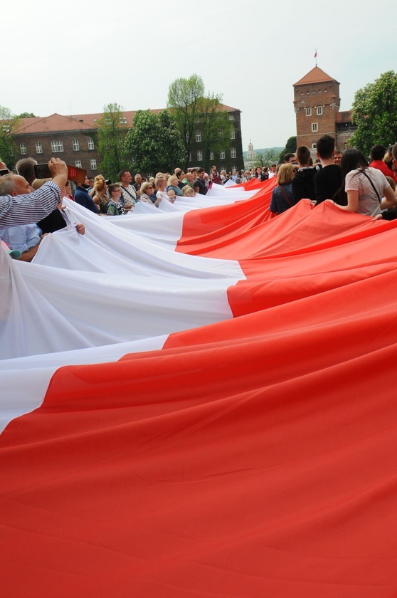 Bicie rekordu długości flagi narodowej Kraków 2018 - cz. 1