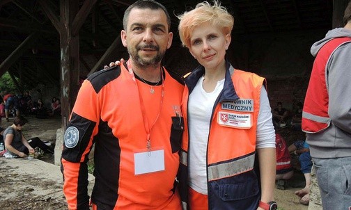 Ratownicy Joanna Markieton i Mariusz Zawada na służbie w Polance Hallera