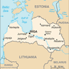 Łotwa, z sądziadującą Litwą i Estonią