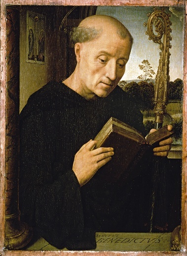 Hans Memling,  „Św. Benedykt”, 1494, Galeria Uffizich, Florencja.