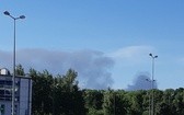 Pożar na skąłdowisku makulatury w Piekarach Śląskich 