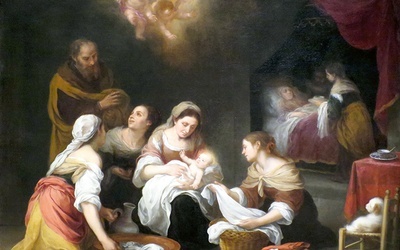 Bartolomé Esteban Murillo "Narodziny św. Jana Chrzciciela", olej na płótnie, ok. 1655 r. Muzeum Nortona Simona Pasadena