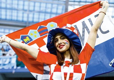 W czasie meczu, na którym Chorwacja rozgromiła Argentynę.