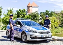 Policjantki z sandomierskiej drogówki.