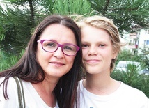 ▲	 Joanna Rybczyńska z synem Gabrysiem. 