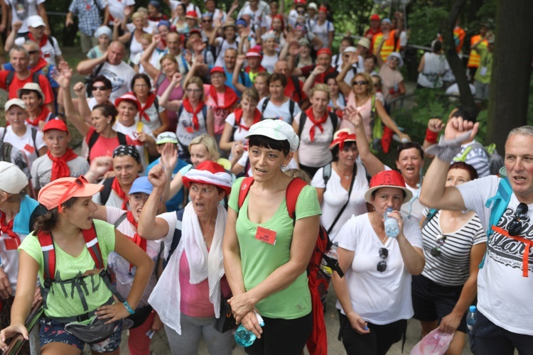 Powitanie pielgrzymów z Oświęcimia na Górce w Gołonogu - 2018