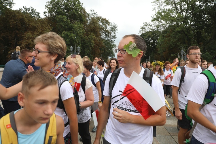 Powitanie 27. Pielgrzymki Diecezji Bielsko-Żywieckiej - grupy hałcnowskie na Jasnej Górze - 2018