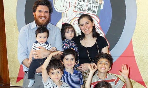 Tannit i Felipe z dziećmi: Felipe Felixem, Ester, Marco, Andre, Pedro i Agnes.