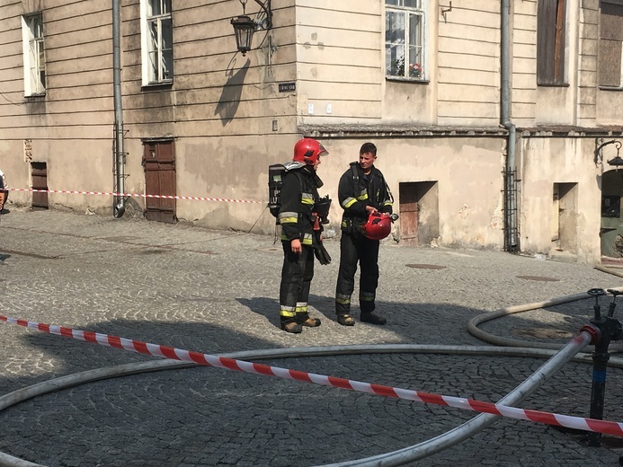 Pożar kamienicy na Starym Mieście w Lublinie