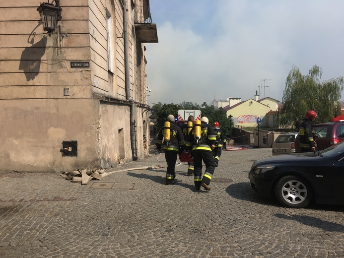 Pożar kamienicy na Starym Mieście w Lublinie