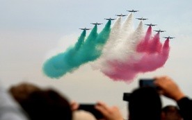 Widzowie czekali najbardziej na pokaz włoskiego zespołu Frecie Tricolori. I nie zawiedli się