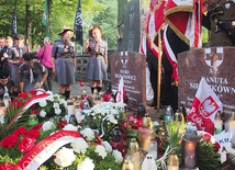 ▼	Pierwsza część uroczystości odbyła się na cmentarzu garnizonowym, gdzie złożono kwiaty i zapalono znicze na grobach zamordowanych.