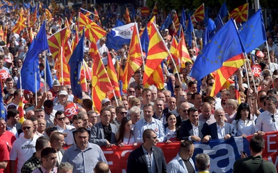 Wielotysięczna demonstracja poparcia dla UE i NATO w Macedonii