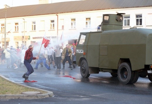 Robotniczy protest na planie "Klechy"