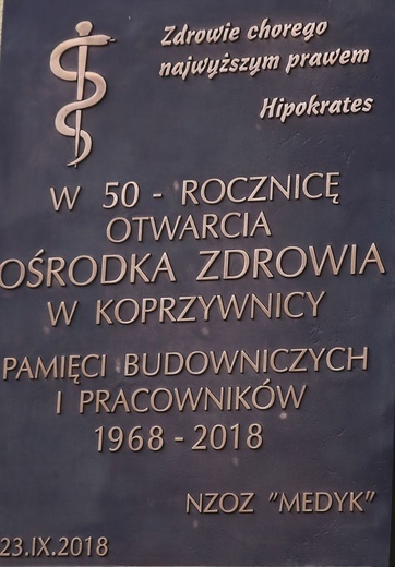 Jubileusz służby zdrowia w Koprzywnicy 