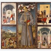 Giovanni di Bartolomeo d’Aquila "Sceny z życia św. Jana Kapistrana", tempera na desce 1480–1485 Muzeum Narodowe d’Abruzzo  L’Aquila