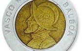 Vasco Núñez de Balboa na panamskiej monecie.