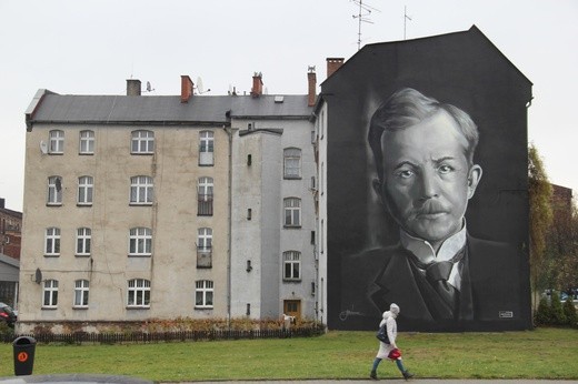Mural z Korfantym w Katowicach