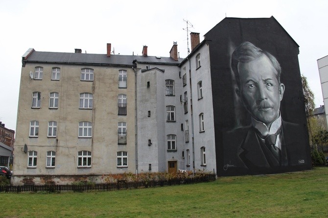 Mural z Korfantym w Katowicach