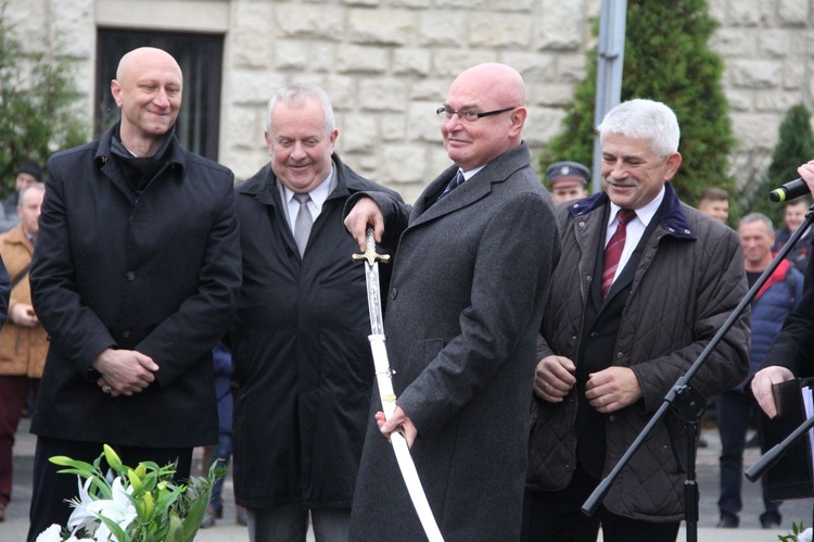 Odsłonięcie pomnika J. Piłsudskiego w Nowym Sączu