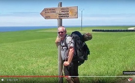 Śp. Adam Zien na samotnej pielgrzymce z Kobióra do Santiago de Compostela.