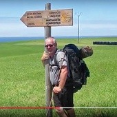 Śp. Adam Zien na samotnej pielgrzymce z Kobióra do Santiago de Compostela.