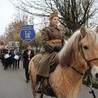 Koń na czele pochodu wzbudzał sensację u obserwatorów